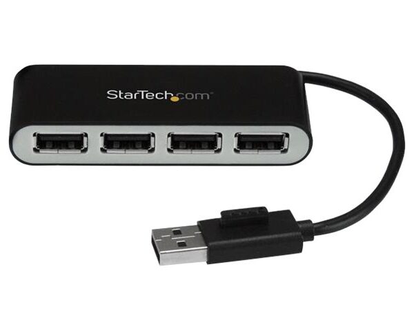 Concentrador Ladrón USB 2.0 de 4 Puertos con Cable Integrado - Hub Portátil USB 2.0 de 4 Puertos
