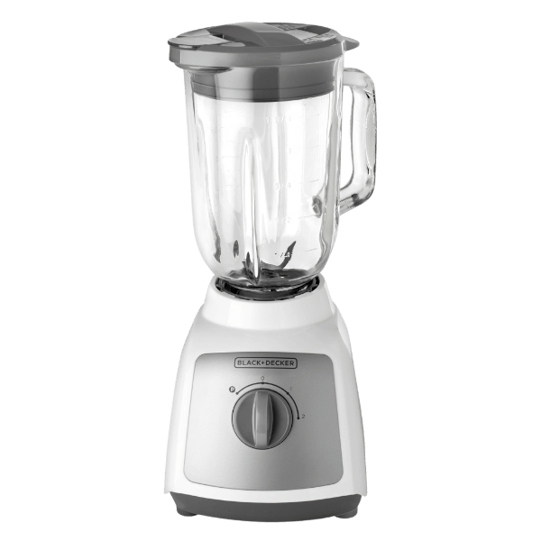 Black + Decker licuadora 2 veloc jarra vidrio 550w blanca