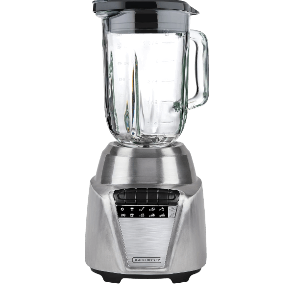 Black + Decker Licuadora Acero Inoxidable 700 Watts, 8 Veloc. Jarra vidrio 1.25L