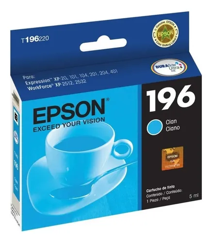 Cartucho de Tinta Epson 196 - Cian