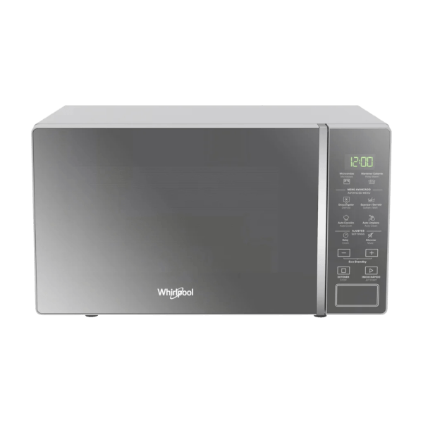 Whirlpool microondas 0.7 pies plateado acabado espejo