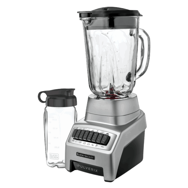 Black + decker licuadora pulverix 12 veloc 700w plata +vaso personal
